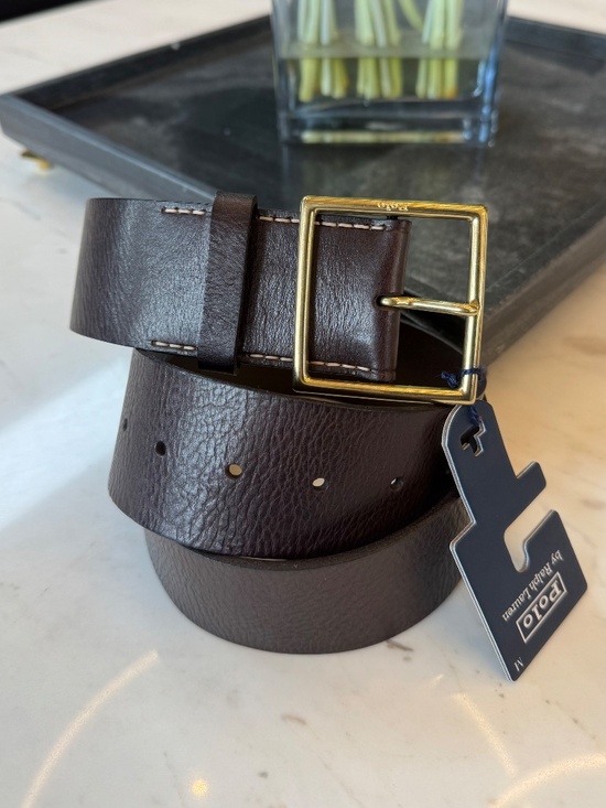 New Polo Ralph Lauren Square-Buckle Wide Leather Belt M main image 7